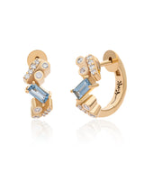 Ethereal Nugget Aquamarine 14k Gold Huggies