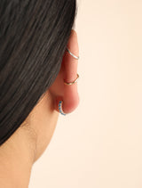 Aquamarine 14k Gold Huggies Earrings