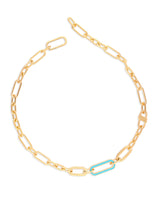 Turquoise Enamel Link Vermeil Necklace