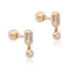 Ethereal Caress Diamond 14k Gold Drop Earrings