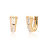 Ethereal Caress Diamond 14k Gold Mini Huggies