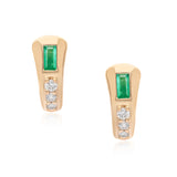Ethereal Caress Emerald 14k Gold Mini Huggies