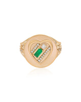 Ethereal Emerald Heart Signet Ring