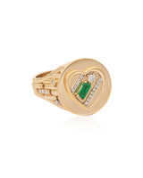 Ethereal Emerald Heart Signet Ring
