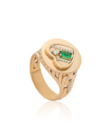 Ethereal Emerald Heart Signet Ring