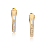 Ethereal Serpent Diamond 14k Gold Hoops