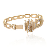 Ethereal Skyline Diamond 14k Gold Statement Bracelet