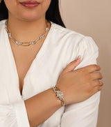 Ethereal Skyline Diamond 14k Gold Statement Bracelet