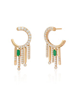 Ethereal Spiral Diamond Fringe 14k Gold Earrings