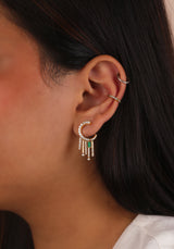 Ethereal Spiral Diamond Fringe 14k Gold Earrings