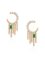 Ethereal Spiral Diamond Fringe 14k Gold Earrings