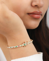 Ethereal Multi-stone 14k Gold Bangle
