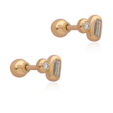 Ethereal Comma 14k Gold Diamond Studs