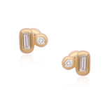 Ethereal Comma 14k Gold Diamond Studs