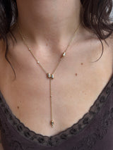 Ethereal Caress Duo 14k Gold Lariat Necklace