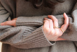 Ethereal Caress Duo Wave 14k Gold Ring