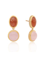 Mosaic Earrings - Rose and Sunstone