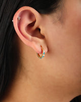 Turquoise and Pearl Huggies