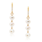 Kora Hoops with Diamond studded Organic Pearls