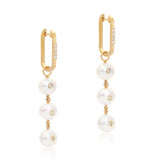 Kora Hoops with Diamond studded Organic Pearls