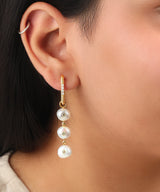 Kora Hoops with Diamond studded Organic Pearls