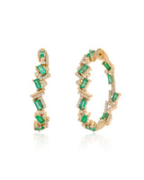 Ethereal Shimmer Emerald Hoops