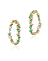 Ethereal Shimmer Emerald Hoops