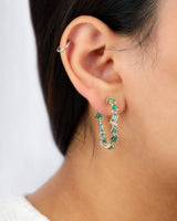 Ethereal Shimmer Emerald Hoops