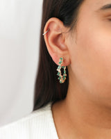 Ethereal Shimmer Emerald Hoops