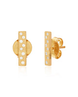 Chic Vermeil Bar Earrings - Gold
