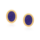 Ara Oval Lapis Vermeil Studs