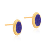 Ara Oval Lapis Vermeil Studs