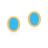 Ara Oval Turquoise Vermeil Studs