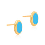 Ara Oval Turquoise Vermeil Studs