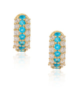 Timeless Sparkle Neon Apatite Vermeil Huggies