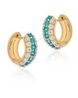 Timeless Sparkle Neon Apatite Vermeil Huggies