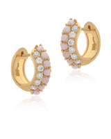 Timeless Sparkle Pink Opal Vermeil Huggies