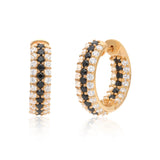 Timeless Sparkle Hoops - Black Spinel