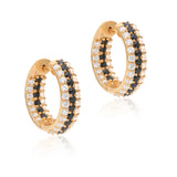 Timeless Sparkle Hoops - Black Spinel