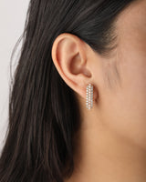 Timeless Sparkle U-Shaped Pink Opal Hoops