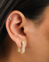 Timeless Sparkle U-Shaped Pearl Vermeil Hoops