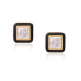 Black Enamel Vermeil Studs