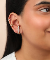 Ethereal Caress Diamond 14k Gold Cuff Earrings