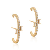 Ethereal Ellipse Diamond 14k Gold Cuff Earrings