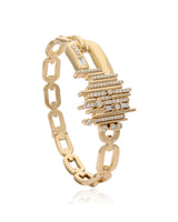 Ethereal Skyline Diamond 14k Gold Statement Bracelet