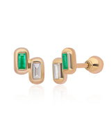 Ethereal Caress Duo Diamond & Emerald Studs