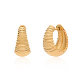 Ridged Basket Vermeil Hoops