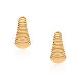 Ridged Basket Vermeil Hoops