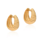 Ridged Basket Vermeil Hoops