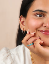 Jodhpur Sparkle Turquoise Vermeil Ring